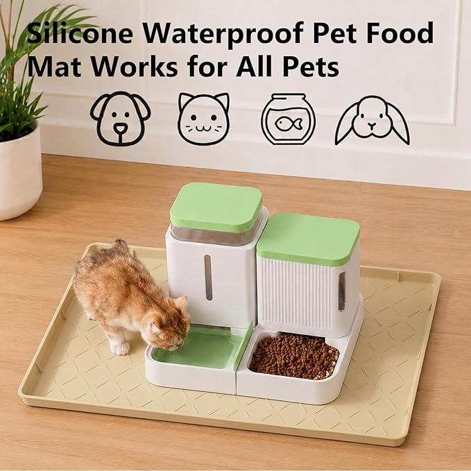 MateeyLife Silicone Mat Waterproof 12"X19", Dog Bowl Mats - Image 4