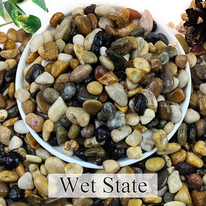 YISZM 5lbs Natural River Rocks for Plants, 3/8" Aquarium Gravel Decorative - Image 2