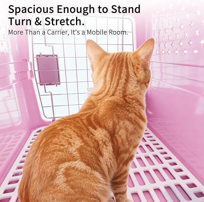 RIZZARI Portable Cat Carrier for Small Cats & Dogs:Secure Hard-Sided Pet Carrier - Image 5