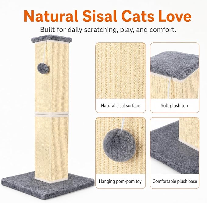 Cat Scratching Post for Large Indoor Cats & Kittens, Cat Scratcher - Image 4
