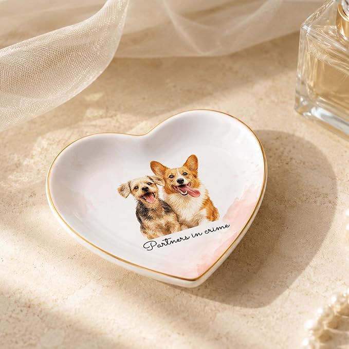 Custom Pet Portrait Jewelry Dish, Personalized Pet Portraits Painting from Photo - Image 2