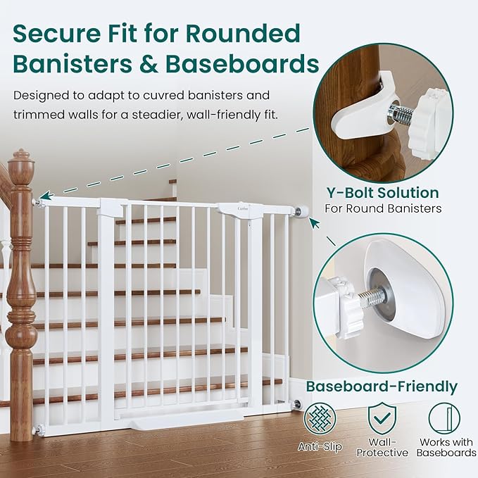 Cumbor 2 Pack 30-46" Baby Gate for Stairs, Mom's Choice Awards Winner-Auto - Image 5