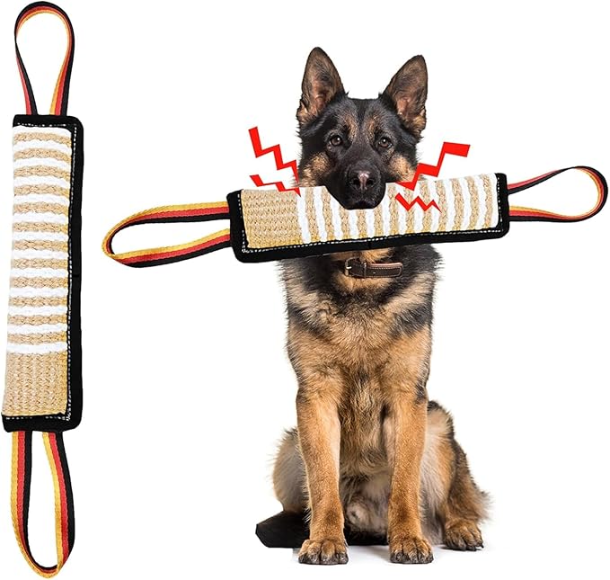 ASOCEA Dog Tug Toy, Bite Jute Pillow Pull Toy Tough Squeaky Dog Toys by ASOCEA