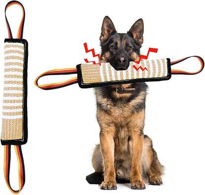 ASOCEA Dog Tug Toy, Bite Jute Pillow Pull Toy Tough Squeaky Dog Toys by ASOCEA