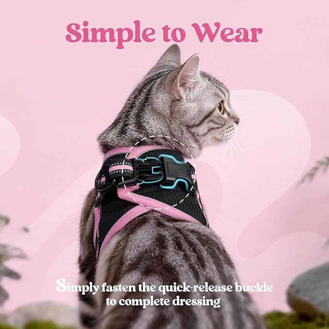 rabbitgoo Cat Harness and Leash, Step-in Escape Proof Kitten Harness Set - Image 4