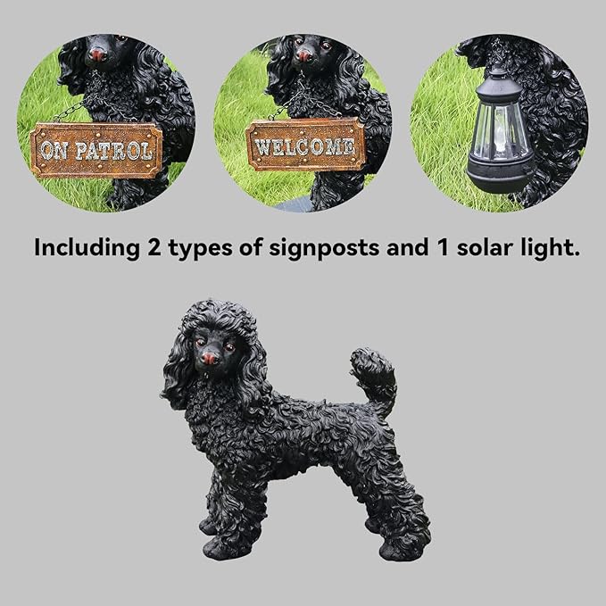 Black Poodle Dog Garden Statue - Image 3