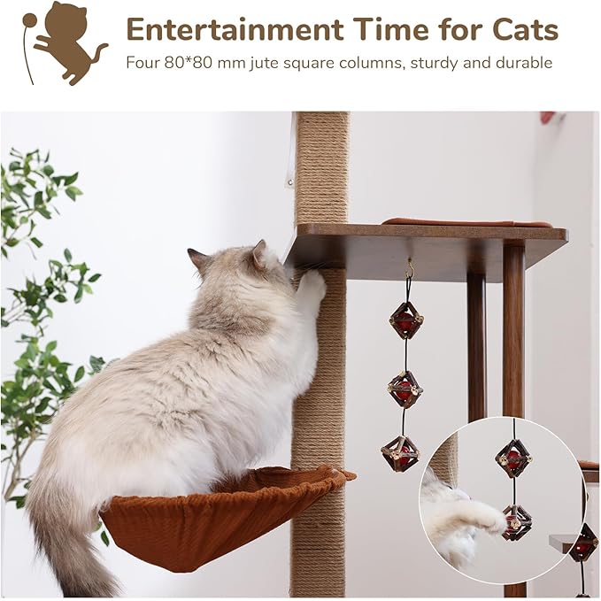 FUKUMARU Cat Tree, 4 in 1 Large Modern Cats Tower - Image 7