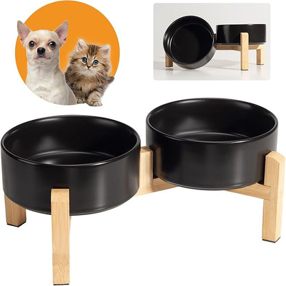 Elevated Ceramic Dog Bowl Set by PTOBER