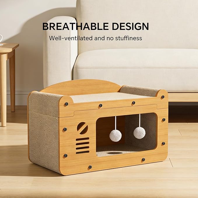 Cat Scratcher House, 2-in-1 Cardboard Cat House - Image 6