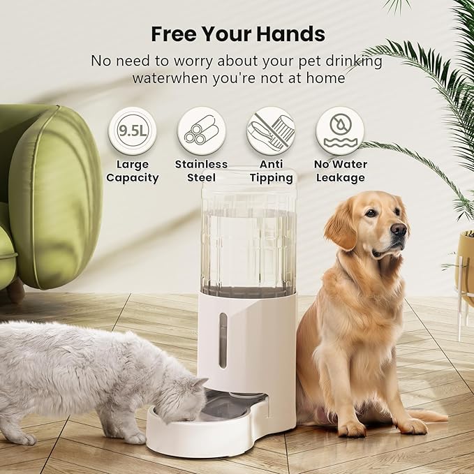 CZPET Dog Water Bowl Dispenser 9.5L, Wider Mouth & Upgraded Brush, Easy - Image 8
