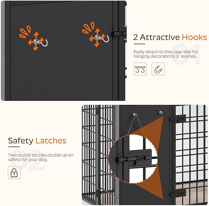 YATINEY Foldable Dog Crate Furniture, Dog Crate - Image 5