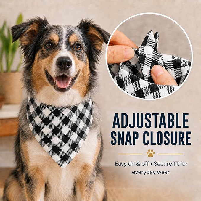 Soft Warm Black and White Plaid Scarf Bandanas - Image 3