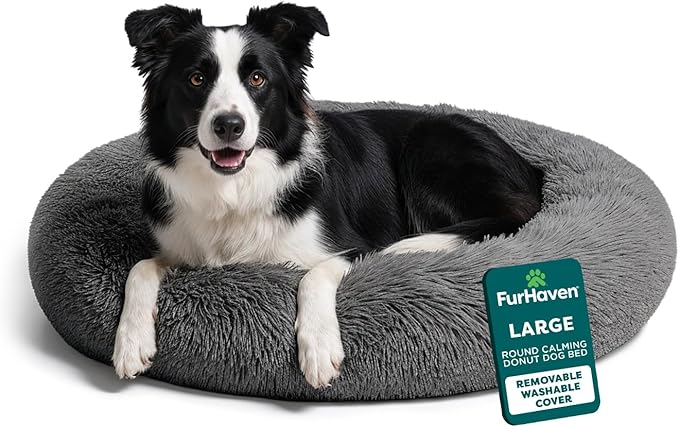 Furhaven 36" Round Calming Donut Dog Bed by FurHaven