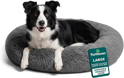 Furhaven 36" Round Calming Donut Dog Bed by FurHaven