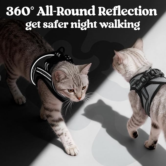 rabbitgoo Cat Harness and Leash, Step-in Escape Proof Kitten Harness Set - Image 5