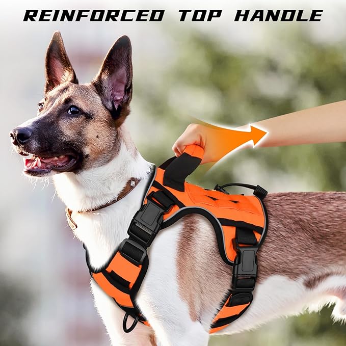 WINGOIN Orange Tactical Dog Harness - Image 4