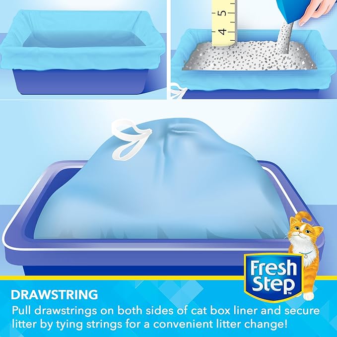 Fresh Step Jumbo Drawstring Cat Litter Box Liners Scented Heavy Duty Kitty - Image 3
