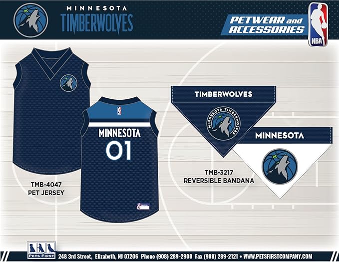 Pets First NBA Minnesota Timberwolves Dog Jersey, Large - Image 7