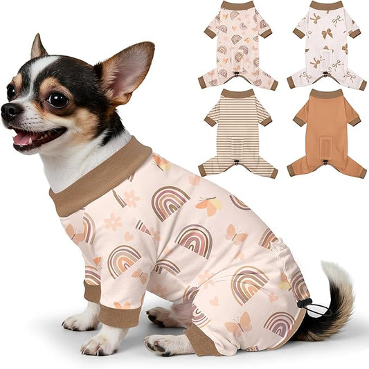 Bienbee Dog Pajamas, 4 Pack Dog Recovery Suit Shedding Suit Cute Soft Puppy by Bienbee