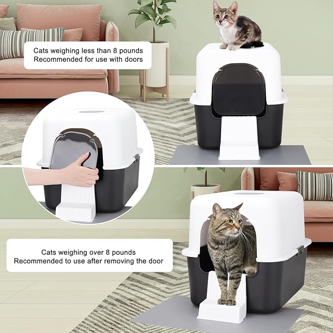 Sfozstra Black Enclosed Cat Litter Box - Image 8