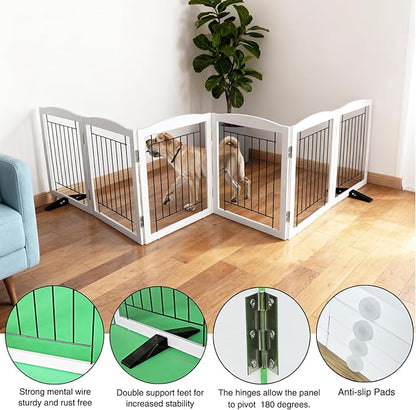 ZJSF Freestanding Dog Fence Indoor, Foldable Dog Gate - Image 5