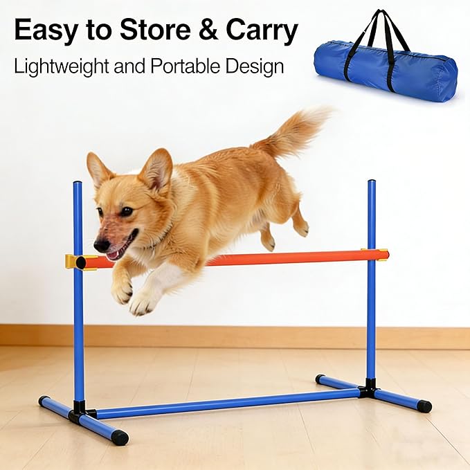 4 PCS Dog Agility Course Equipment, Adjustable Jump Bars Obstacle Training - Image 5