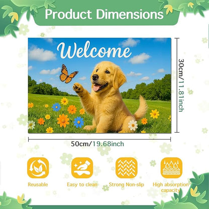 HOMETITUTE Cute Puppy Dog Food Mat 20" x 12", Non Slip Dog Bowl Mat - Image 6