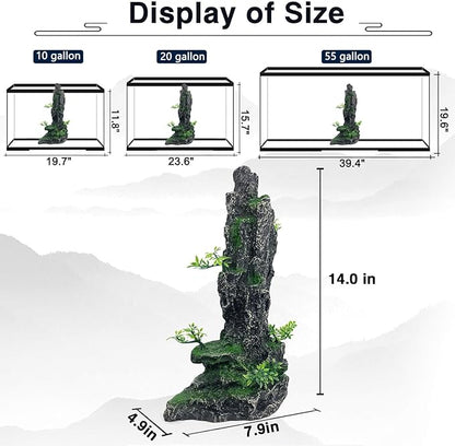 Aquarium Mountain View Stone Ornament Tree Rock Cave Aquarium Decorations Large - Image 3