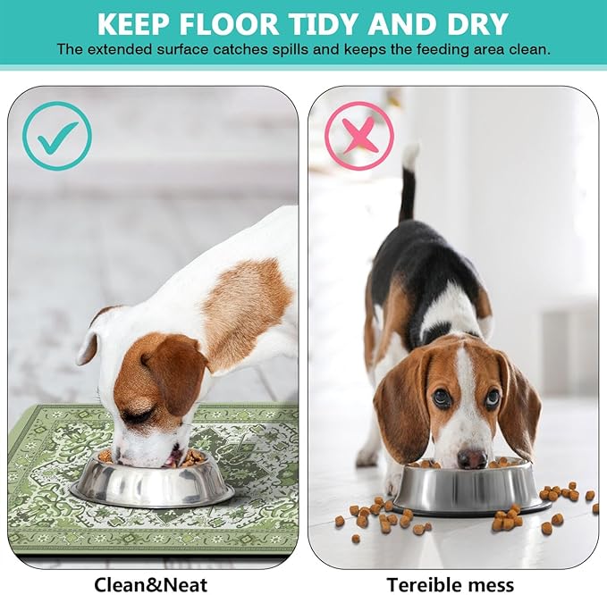 Pet Feeding Mat for Floors Waterproof Dog Mat for Food and Water Absorbent - Image 6