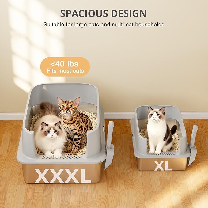 XXXL Stainless Steel Cat Litter Box - Image 3