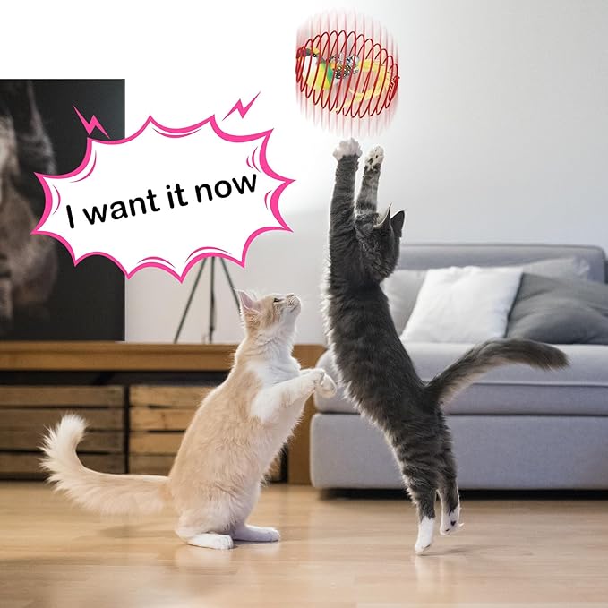Jecery 5 Pcs Cat Spring Balls Toys Stretchable Rolling Balls Colorful Playful - Image 7