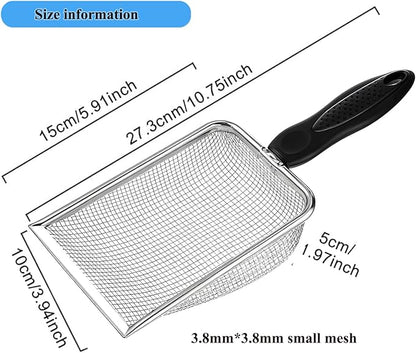 Cat Litter Scoop, Stainless Steel Cats Sturdy Mesh Scooper Kitty Metal Scooper - Image 3