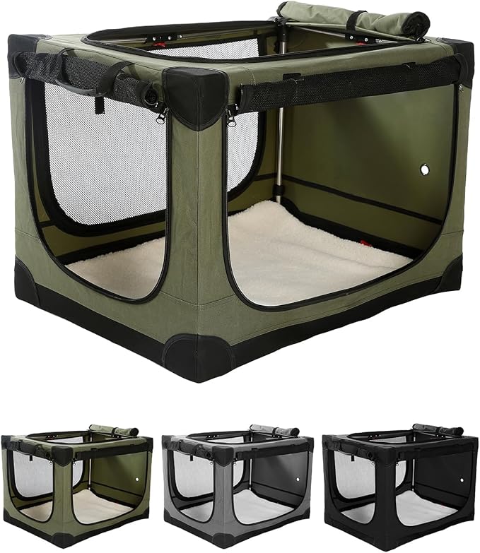 Veraste 30" L x 21" W x 21" H Collapsible Travel Dog Crate, Portable Soft Dog by Veraste