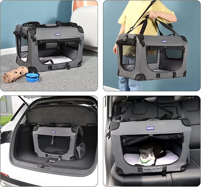 Petprsco Portable Collapsible Dog Crate, Travel Dog Crate 24x17x17 - Image 5