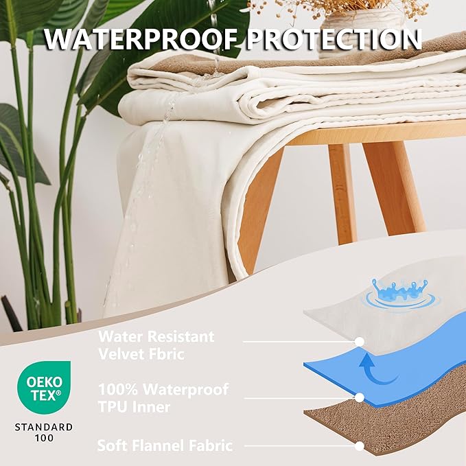 Waterproof Dog Blanket for Couch, Reversible Pet Throw Blankets Leak Proof Sofa - Image 2