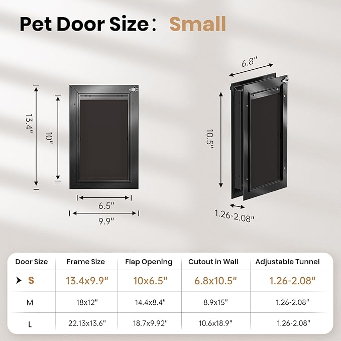 Cat Door for Door, All Aluminum Frame, Small Pet Door for Interior and Exterior - Image 6