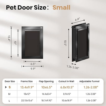 Cat Door for Door, All Aluminum Frame, Small Pet Door for Interior and Exterior - Image 6