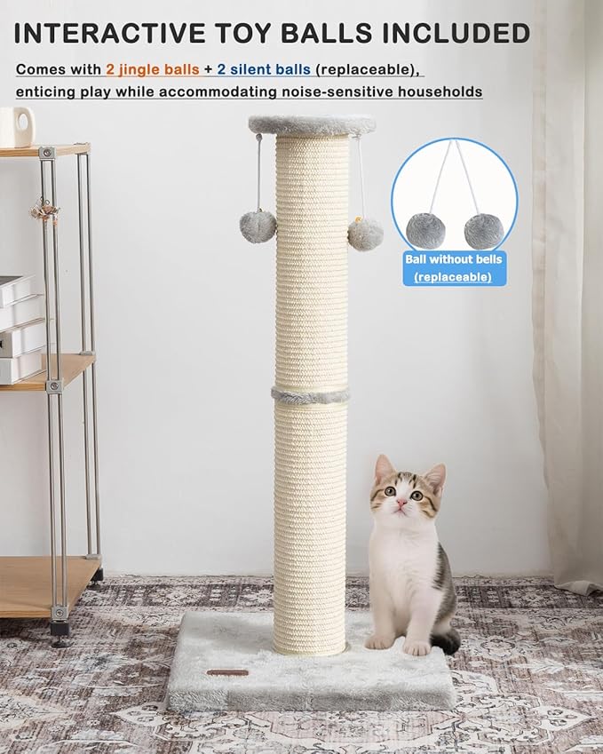 Cat Scratching Post 34 Inches Large Sturdy Cat Post - Image 7