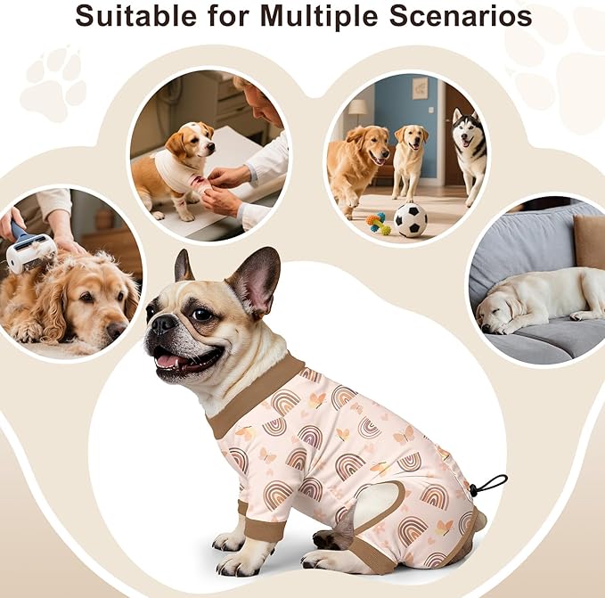 Bienbee Dog Pajamas, 4 Pack Dog Recovery Suit Shedding Suit Cute Soft Puppy - Image 7