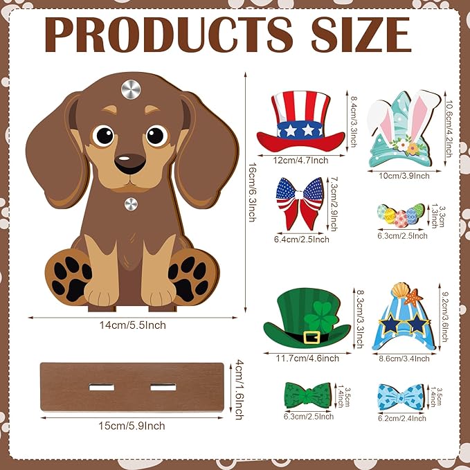 42 Pcs Small Interchangeable Dog Sign Holiday Summer Decor Seasonal Table - Image 2