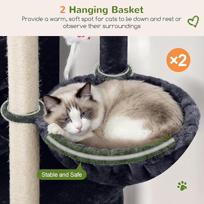 Globlazer Cat Tree Tower for Indoor Cats, Sturdy Adult Cat Tree House for Large - Image 4
