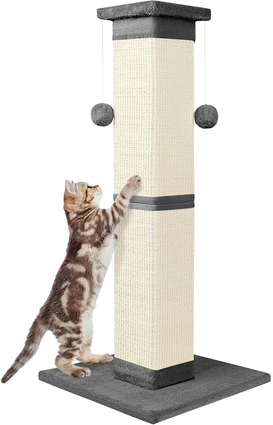 Cat Scratching Post 33 Inch Nature Sisal Scratch Post by SOCATER