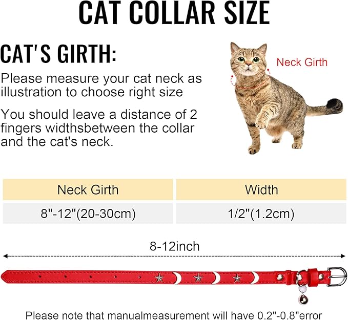CHUKCHI Leather Cat Collars for Boy Girl Cats - Image 2