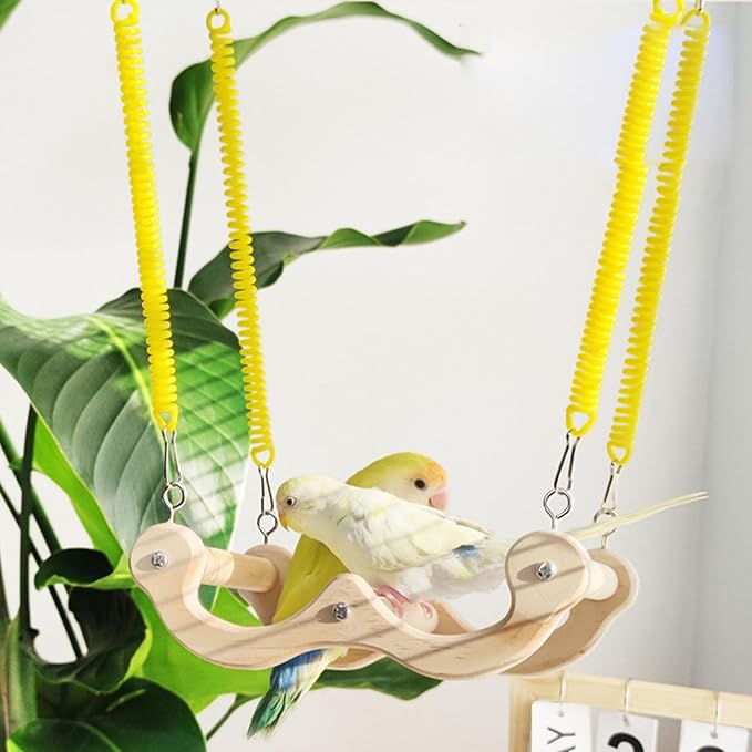 Loaded Bird Swing Handcrafted Wooden Perch - Image 9