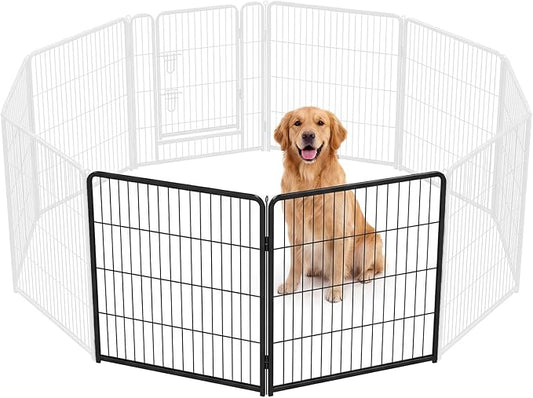 DUMOS Dog Playpen Indoor, Metal 32 Inch 2 Panels Foldable Pet Fence by DumosLifestyle
