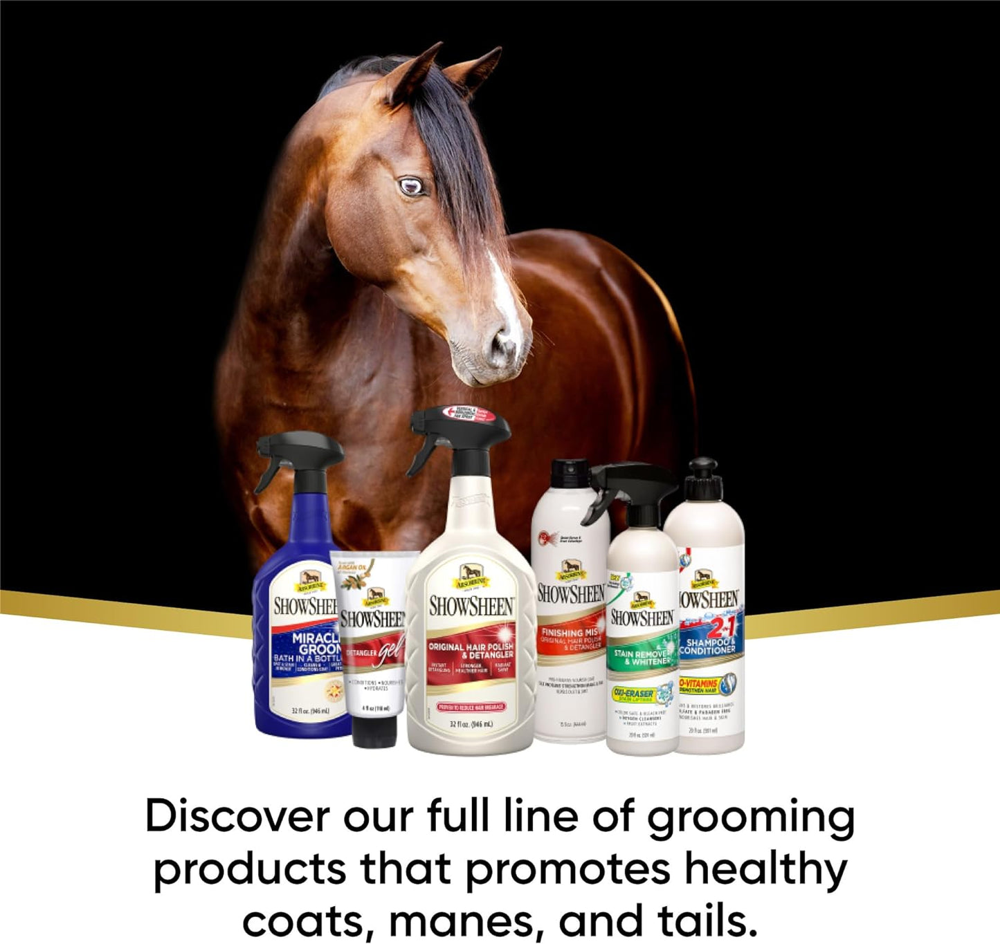 Absorbine ShowSheen Detangler Gel for Coat, Mane & Tail, Moroccan Argan Oil, Tackles Toughest Knots on Horses, Dogs & Livestock, 4oz