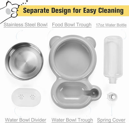 Double Dog Cat Bowls, Cat Food and Water Bowl Set - Image 3