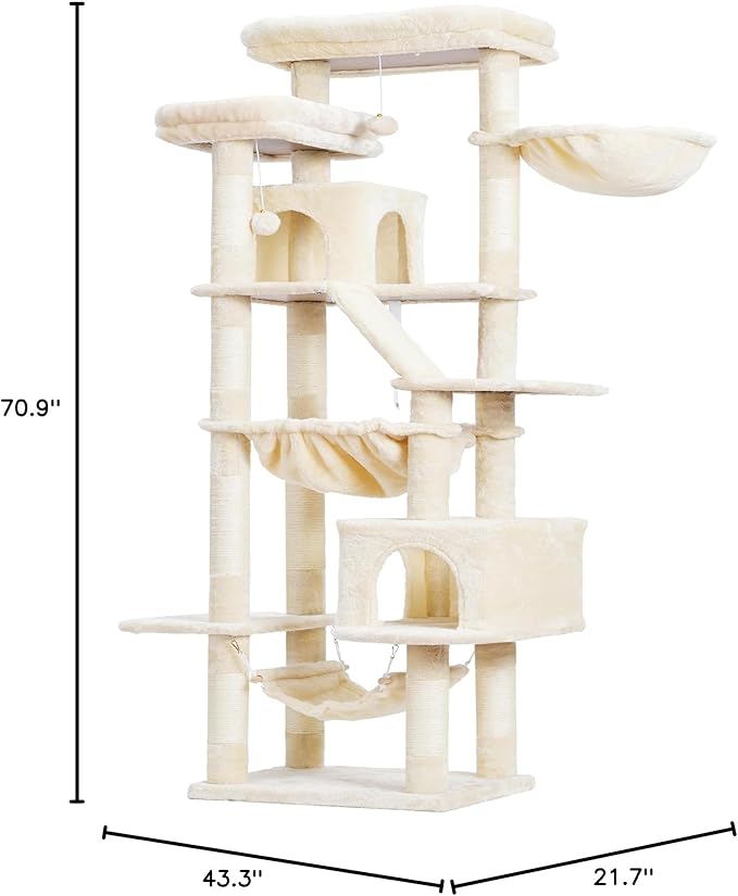 Heybly Cat Tree, 71-Inch-Tall Tower - Image 10