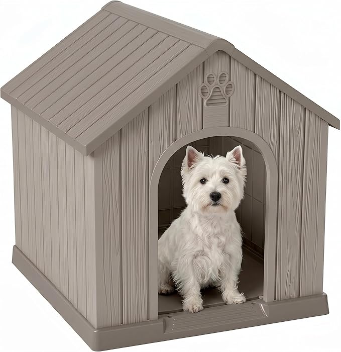 VIXZEN Dog House Indoor Outdoor, Resin Dog House, Sturdy Durable by Vixzen