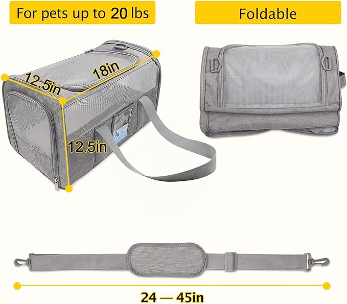 Refrze Cat Carrier for Large Cats 20 lbs, Medium Cat Under 25 lbs, Dog Carriers - Image 2